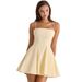 New Spring/Summer European And American Women's Fashion French Sleeveless Fishbone Waist Slimming Elegant Floral Print Floral Strapless Dress
_ecoleips.com