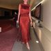 2025 New Elegant Tassel Party Sleeveless Dress Two-Piece Set_ecoleips.com