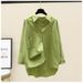 Women’s Oversized Cotton Shirt – Korean-Inspired Loose Fit Long Sleeve Blouse For Casual & Layering_ecoleips.com