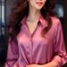 European American Design, Niche Professional Style, High-end Luxury, Vintage Unique And Exquisite Purple Shirt Top For_ecoleips.com