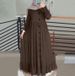 Spring Autumn New Muslim Cotton And Art Casual Loose Size Round Neck Ruffled Dress_ecoleips.com