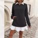 Women’s Clothing Autumn And Winter Women's Clothing Fashion Two Piece Contrast Color Loose Splicing Sweater Dress._ecoleips.com