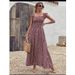 2022 Summer New Arrival: Popular Women's On In Europe And America - Square Neck, Ruffle Sleeves, Floral Print,_ecoleips.com
