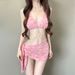 Women's 3 Piece Bikini Swimsuit Style Halter Neck Backless Slimming Flattering Small Breasts Hot Springs Sexy_ecoleips.com