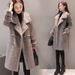 Women's Clothing Plus Velvet Thickened Women's Faux Suede Fleece Lined Long Coat Winter Warm Sherpa Lined Jacket With Button & Rivet Details_ecoleips.com