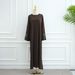 Muslim Dress Women Luxury Dubai Middle Eastern Bow Knot Beaded Sleeve Dress – Elegant Abaya Robe With Embellished Detailing_ecoleips.com