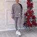 Women's Clothing Irregular Long Sleeved Printed Sweatshirt Leggings Suit_ecoleips.com