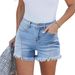 Women's Clothing Women's High-Waisted Stretch Slimming Jeans Style Personalized Frayed Hem Short Hot Pants_ecoleips.com