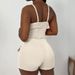 Women's Clothing Autumn And Winter Party New Casual Solid Color Twisted Suspender Top + Shorts Set_ecoleips.com