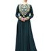 Voya 2026 Women's Spring New European And American Casual Middle Eastern Simple Ethnic Style Printed Fashion Long Dress_ecoleips.com