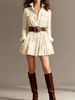 Women's Digital Printed Plaid Shirt Dress With Pockets Waist Cinching Fashionable Casual Maxi Dress_ecoleips.com
