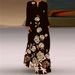 2026 European And American New Style Women's Vintage Butterfly Print V-neck Long Sleeve Pocketed Summer Dress_ecoleips.com