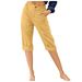 Suitable For All Seasons 2025 Summer New Women's Solid Color Cotton Linen Capri Pants_ecoleips.com