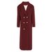 Temperament Woolen Coat Women's New Winter Double-breasted Waist Design Extended Coat_ecoleips.com