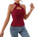 Women's Clothing Slim Cross Neck Sleeveless Off Shoulder Ladies Sexy Vest Top_ecoleips.com