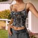 Women's Floral Print Crop Top - Stretchy Ribbed Camisole Sexy Streetwear Summer Sleeveless Tank Top For Festival & Daily Wear_ecoleips.com
