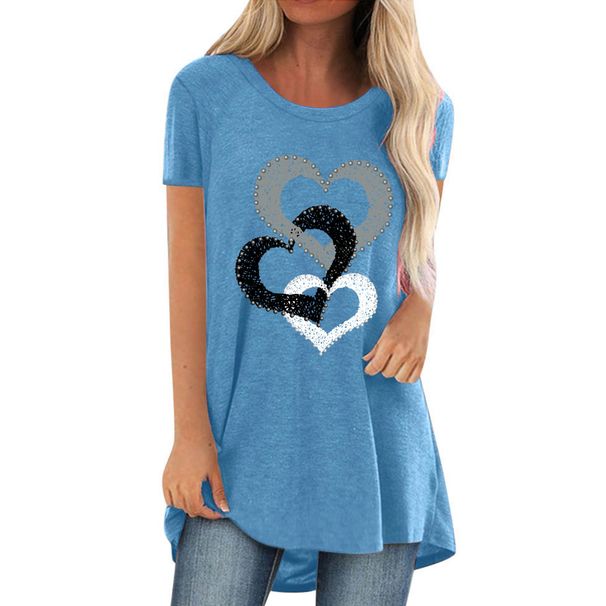 Women's Clothing Valentine's Day Casual Large Size Round Neck Short Sleeve T Shirt_ecoleips.com