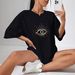 Women's Casual round Neck Short Sleeve T-Shirt Multi-Color Solid Loose Fashion Sports Top European American Style Cotton Polyester_ecoleips.com