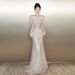 off the Shoulder Evening Gown Elegant High End Light Luxury Mermaid Tail Sequined Dress for Engagement Parties And Banquets New Style 2026_ecoleips.com