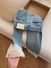 Lace Patchwork Straight-Leg Jeans For Women, Spring 2025 Plus Size New Chinese Style Slimming Nine-Point Cigarette Pants_ecoleips.com