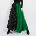 Women's Clothing Fashion Elegant Mesh Splicing Elastic Waist Large Size Long Skirt_ecoleips.com
