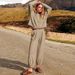 European American Cross-border Two-piece Set: Long-sleeved Knitted Top, Sweater, And Sweatpants Set, Sportswear Casual_ecoleips.com