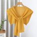 Women's Clothing Fashionable And Versatile Knitted Knotted Outer Wear Knitted Shawl Female New Air Conditioned Room Shoulder Guard Waistcoat_ecoleips.com