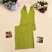Sexy Deep V-Neck Metal Halter Long Dress – Stretchy Bodycon Midi Dress For Women Party & Daily Wear (Green, S/M/L/XL)_ecoleips.com