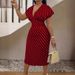 Women's Clothing V Neck High Waist Skirt One Piece_ecoleips.com