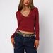 Fashion Sexy Solid Color V Neck Lace Trim Long Sleeve Slim Fit Women Casual Daily Party Vacation Dress_ecoleips.com