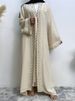 Latest Muslim Abaya Islamic Fashion Women Pearls Kimono Robe Modest Dress Long Elegant Cardigans Clothing Front Open Abaya_ecoleips.com