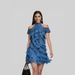 Women's Clothing Mini Dress Mesh Ruffled Trim Denim New Spring Summer Vacation Dress_ecoleips.com