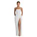 Strapless Evening Dress Pleated Slit Long Style Banquet Dress New Summer Sexy_ecoleips.com