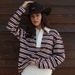 Spring New Loose Striped POLO Collar Long-sleeve Top, Stylish And Casual, 2026 Cross-border Commuting_ecoleips.com