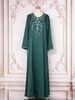 Muslim Dress Women Luxury Rhinestone Embellished Muslim Abaya – Elegant Middle Eastern & Western Fusion Dress_ecoleips.com