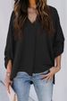 Spring Summer Plus Size Loose Shirt Women's Casual Top V Neck Versatile Sexy New Arrival 2026_ecoleips.com