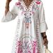 2026 European And American Cross-Border Women's Clothing Summer New V-Neck Lace Patchwork Casual Versatile_ecoleips.com