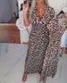 Women's Short-Sleeved Leopard Print Dress Spring 2026 Long Skirt Independent Website European And American Cross Border New Arrivals_ecoleips.com
