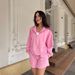 Women's Summer Casual Two Piece Set Long Sleeved Hooded Jacket And Shorts European American Style Fashionable Clothing_ecoleips.com