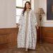 Muslim Robe Two Piece Set Ethnic Style Chiffon White Fashion Women's Clothing_ecoleips.com