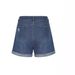 Women's Clothing Summer New Straight Slim Fit Worn Hem Denim Shorts_ecoleips.com