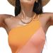 Women's Sexy High Waist One Piece Bikini Swimsuit - Color Block Design, Comfortable & Stylish_ecoleips.com