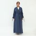 Modest Abaya Dress Aiyirui Belted V-Neck Duster Coat – Dubai-Inspired Longline Cardigan With Drawstring Sleeves (S-XL, Solid Colors)_ecoleips.com