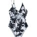 Women's One Piece Swimsuit Push Up Design Popular Cross Border Style Coconut Tree Digital Print New Export Best Selling_ecoleips.com