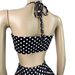 Women's Halter Neck Strapless Top And Polka Dot Print Tight Fitting Five Point Pants Two Piece Set European American Style_ecoleips.com