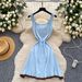 Women's Clothing Hot Girl Style Letter Suspender Dress Female Summer U Neck Slim Pure Desire Small Design Unique Short Skirt_ecoleips.com