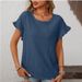 Women's Fashion European And American Cross-Border 2026 Spring/Summer New Solid Color Round Neck Sweet_ecoleips.com