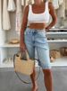 K New Urban Casual Loose Hole Women's Denim Shorts_ecoleips.com