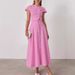 Women's Clothing Elegant A Line Long Skirt Suit Pink Shirt Skirt Two Piece Suit_ecoleips.com