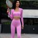 Women's Quick Drying Slimming Fitness Top High Elastic Square Collar Tight Long Sleeve Yoga Sports Running Training Pilates_ecoleips.com